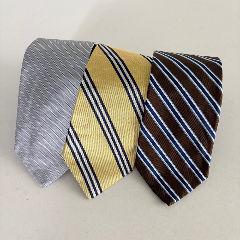Brooks Brothers 346 Silk Tie Mens Multicolor Striped Lot of 3 Necktie Career